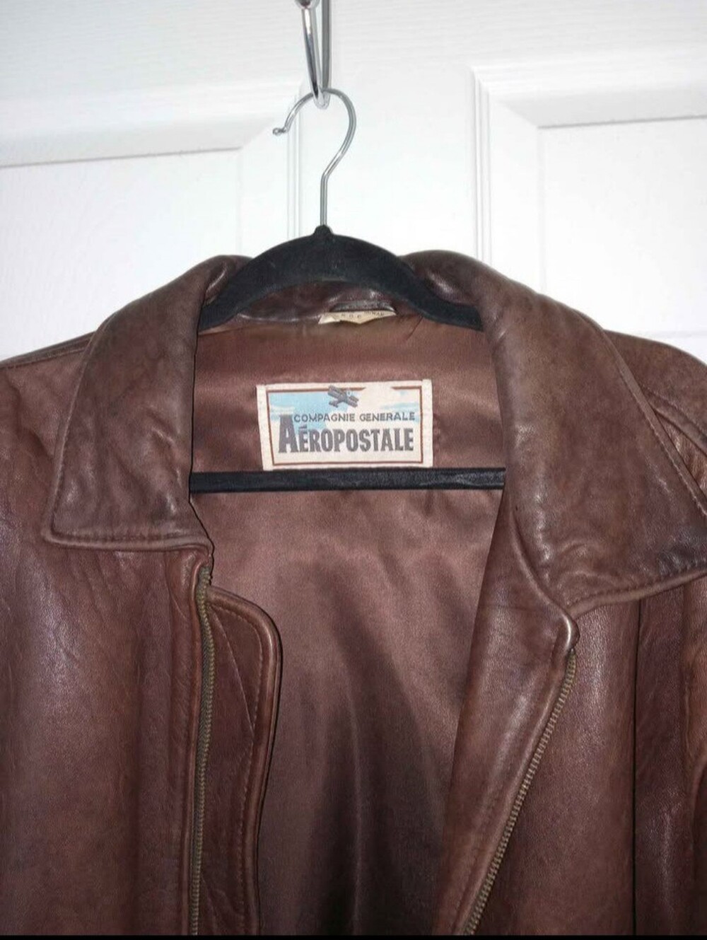 Genuine vintage brown leather jacket